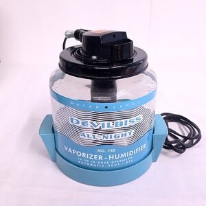 DeVilbiss Vaporizer Humidifier Blue Vintage Model 145 All-Night Glass